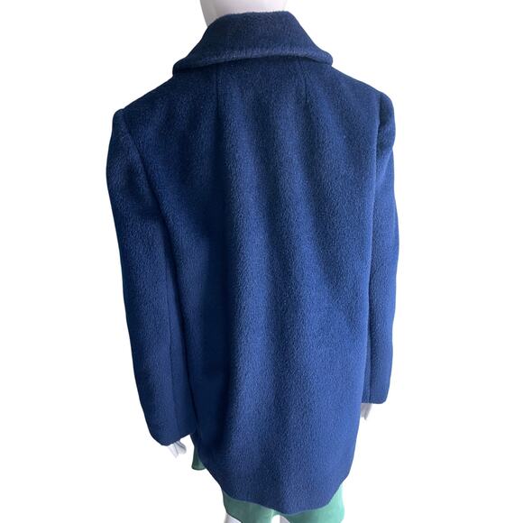 Vintage Vogue Paris Original Navy Wool Double Breasted Coat Size Small - Picture 5 of 7